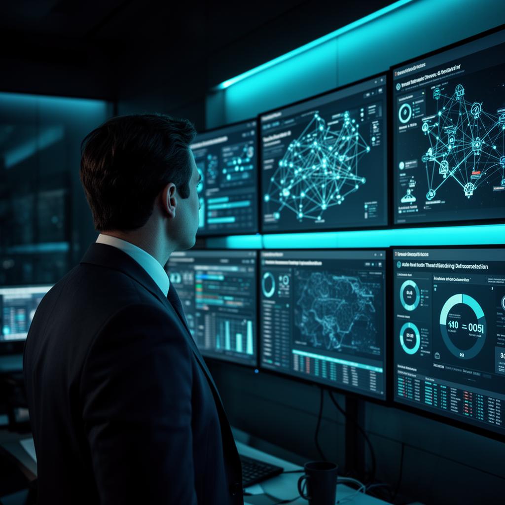 CISO analisando dashboards de cibersegurança